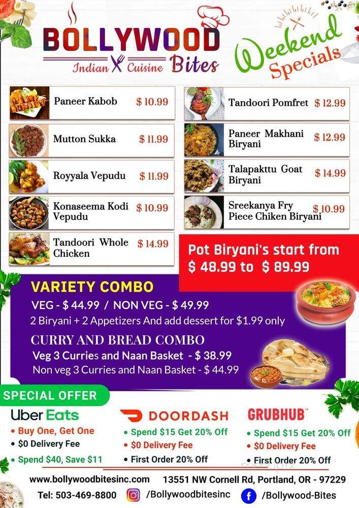 Bollywood Bites - Portland, OR menu_pic