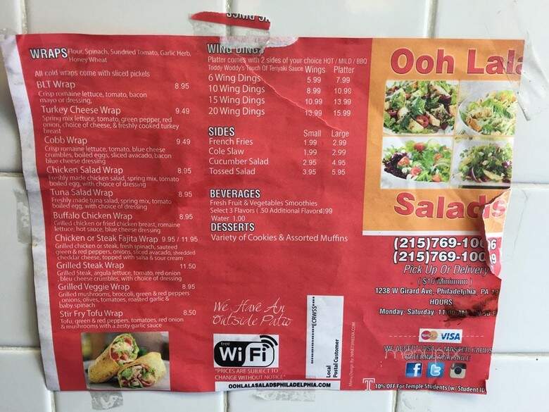 Ooh LaLa Salads - Philadelphia, PA menu_pic