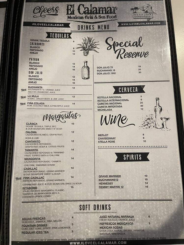 El Calamar Seafood - Santa Ana, CA menu_pic