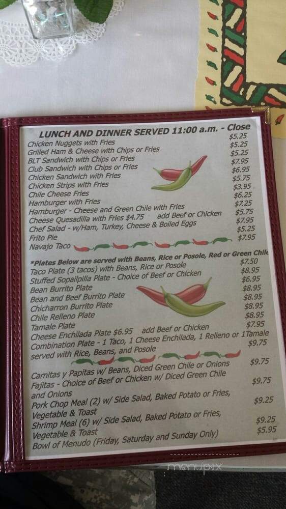 Mayela's Restaurant - Pecos, NM menu_pic