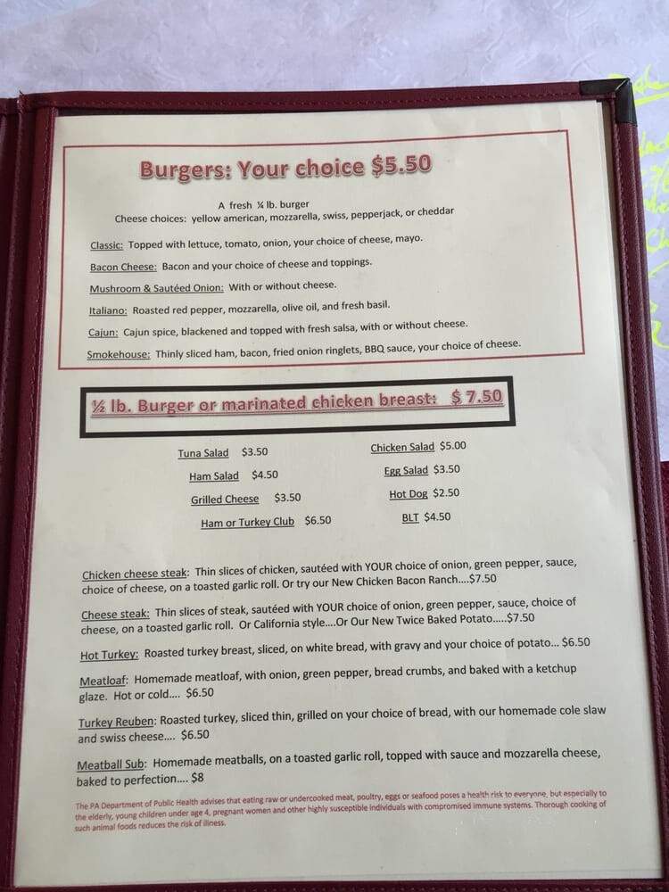 Kunkletown Pub - Kunkletown, PA menu_pic