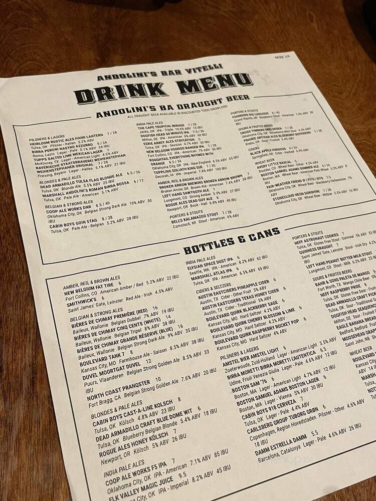 Andolini's Pizzeria - Broken Arrow, OK menu_pic