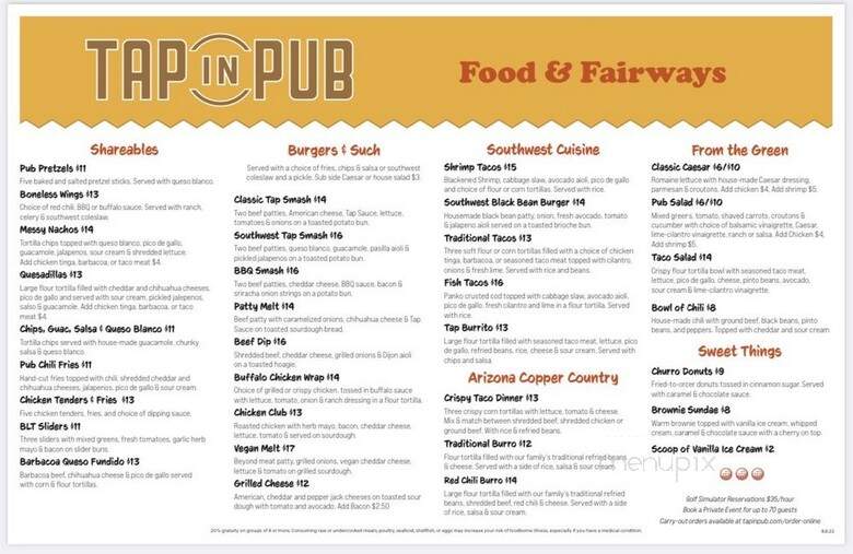 Tap In Pub & Carvery - Naperville, IL menu_pic