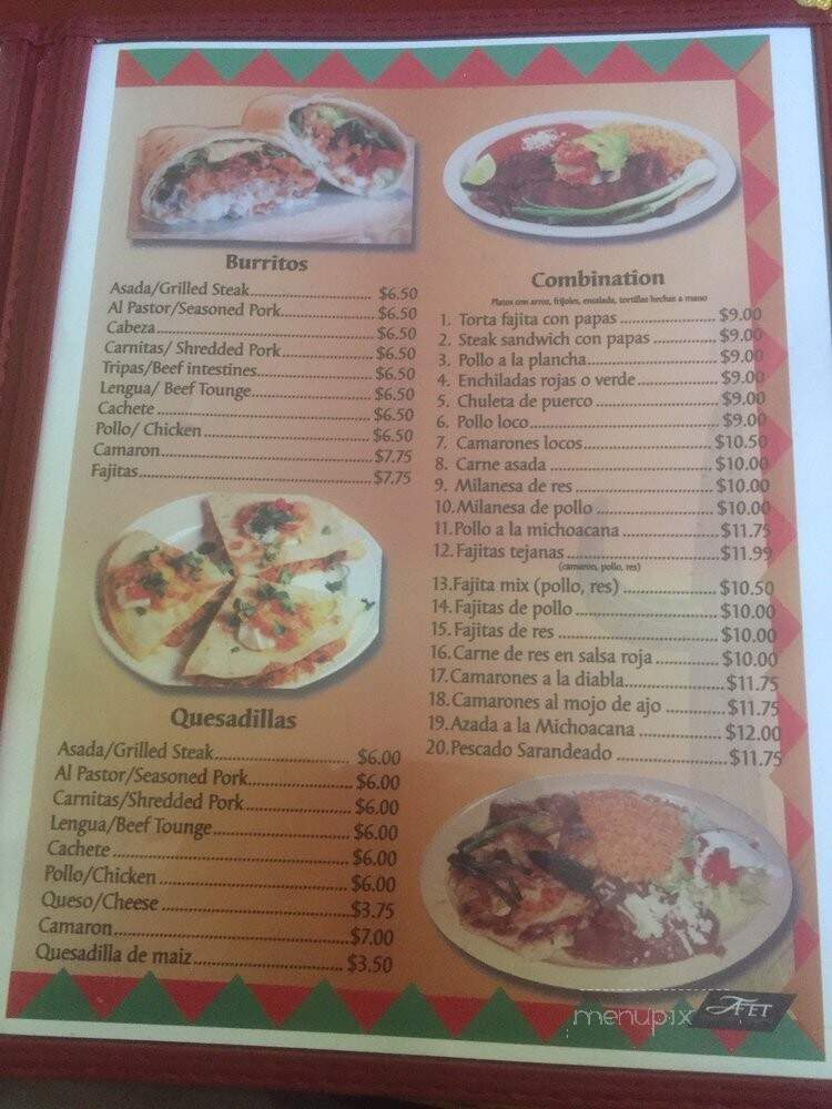 Taqueria Michoacana - Cedartown, GA menu_pic