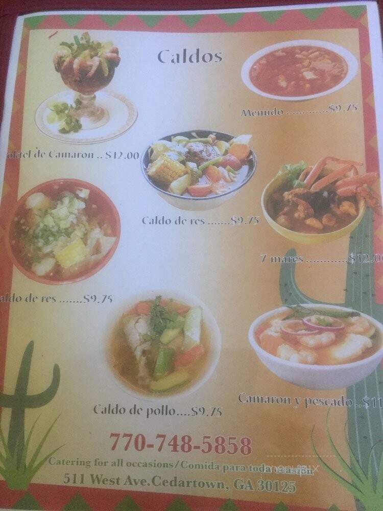 Taqueria Michoacana - Cedartown, GA menu_pic