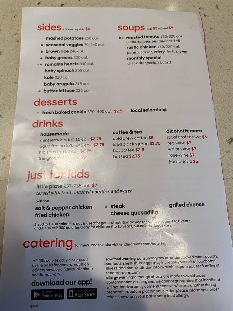 Tender Greens Topanga - Los Angeles, CA menu_pic