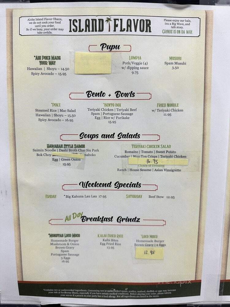 Island Flavor Express - Las Vegas, NV menu_pic