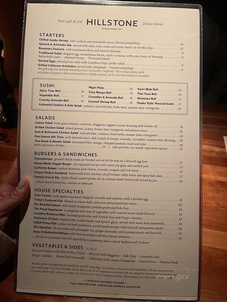 Hillstone - Manhanttan - New York, NY menu_pic