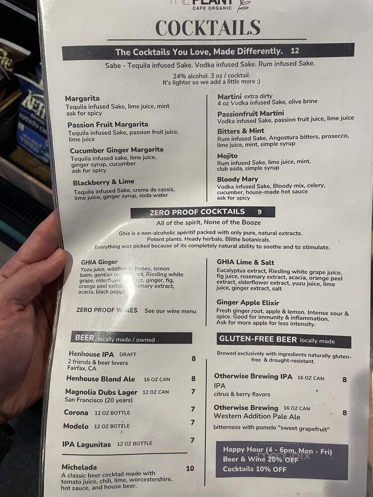 The Plant Cafe Organic - San Francisco, CA menu_pic