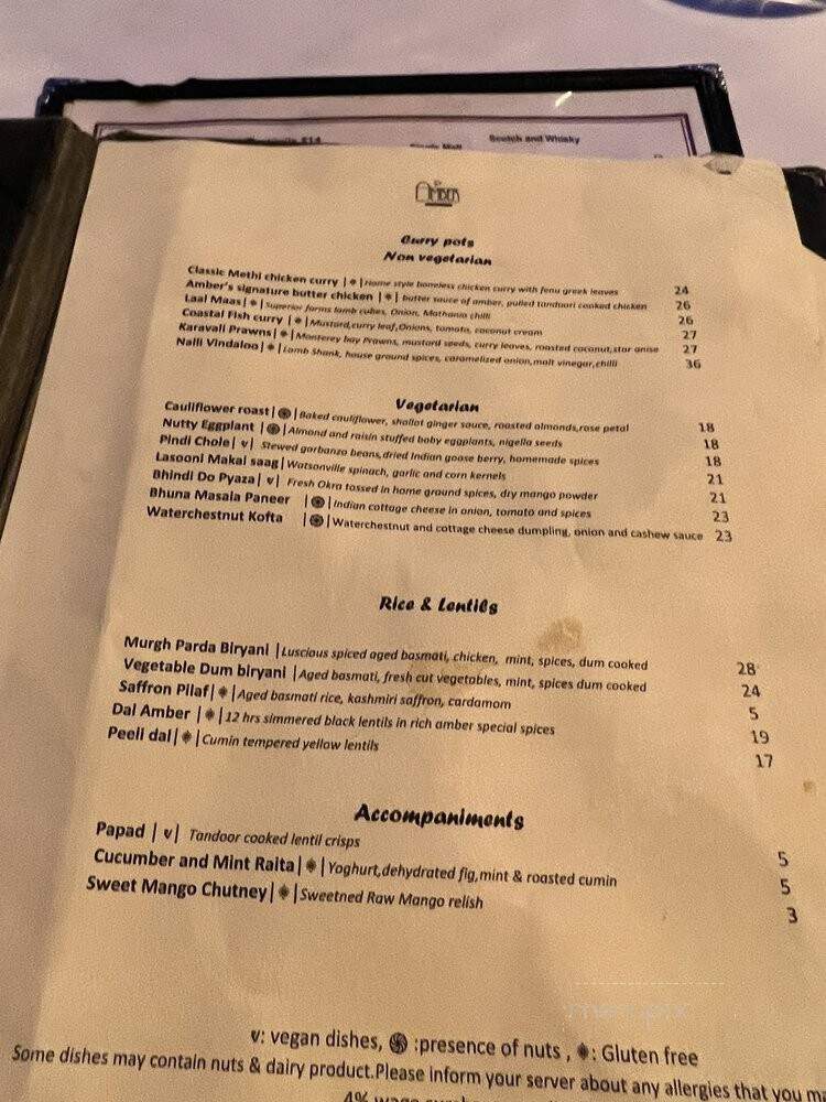 Amber India - Santana Row - San Jose, CA menu_pic