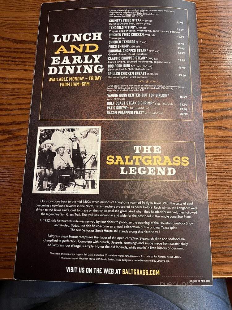 Saltgrass Steak House - Waco, TX menu_pic