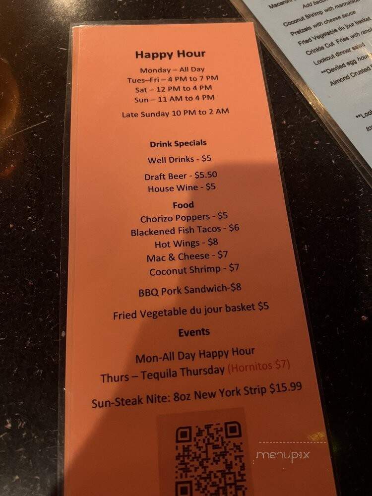 The Lookout Bar and Grill - Seattle, WA menu_pic