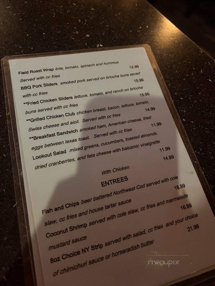 The Lookout Bar and Grill - Seattle, WA menu_pic