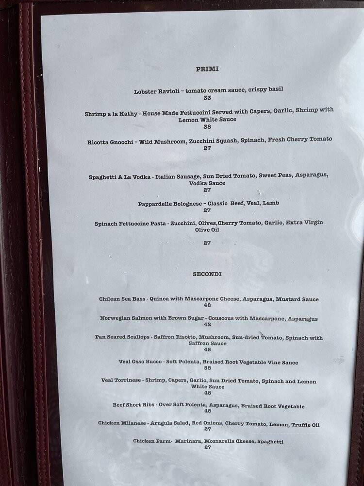 Cugino's Italian Restaurant - Williamsville, NY menu_pic