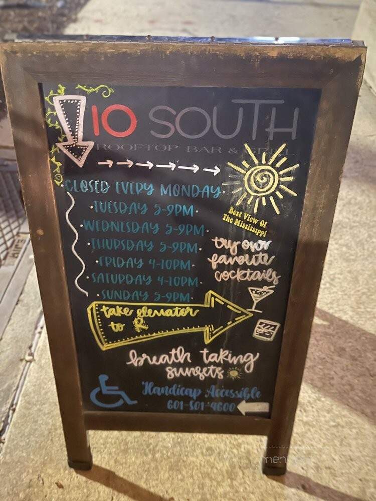 10 South Rooftop Bar & Grill - Vicksburg, MS menu_pic