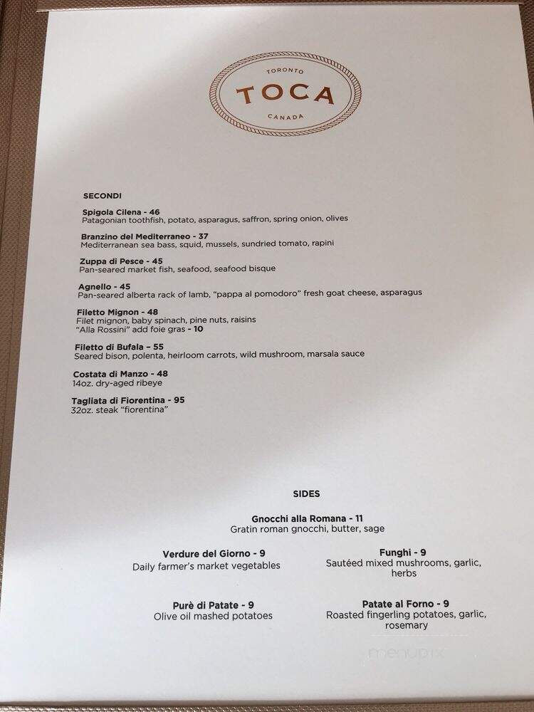 TOCA - Ritz Carlton Toronto - Toronto, ON menu_pic