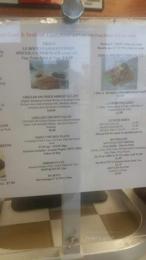 Le Roux's Soulfood & Seafood - New Orleans, LA menu_pic