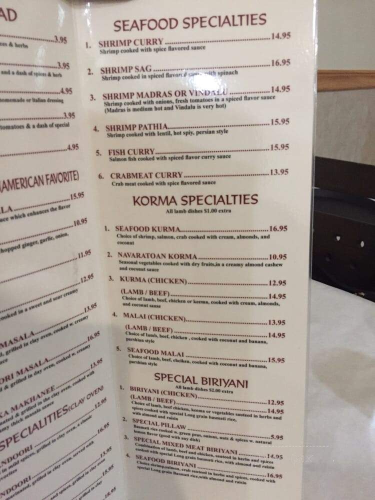 Modhu Mitha Indian Restaurant - New York, NY menu_pic
