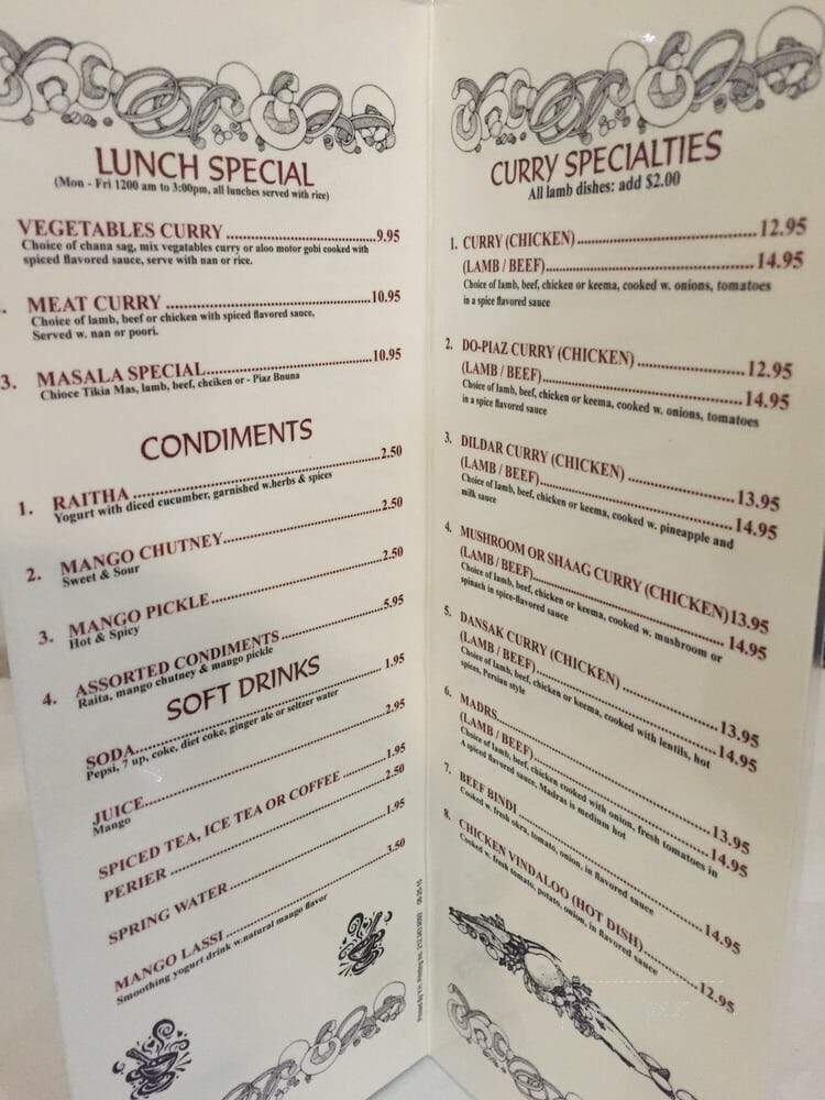 Modhu Mitha Indian Restaurant - New York, NY menu_pic