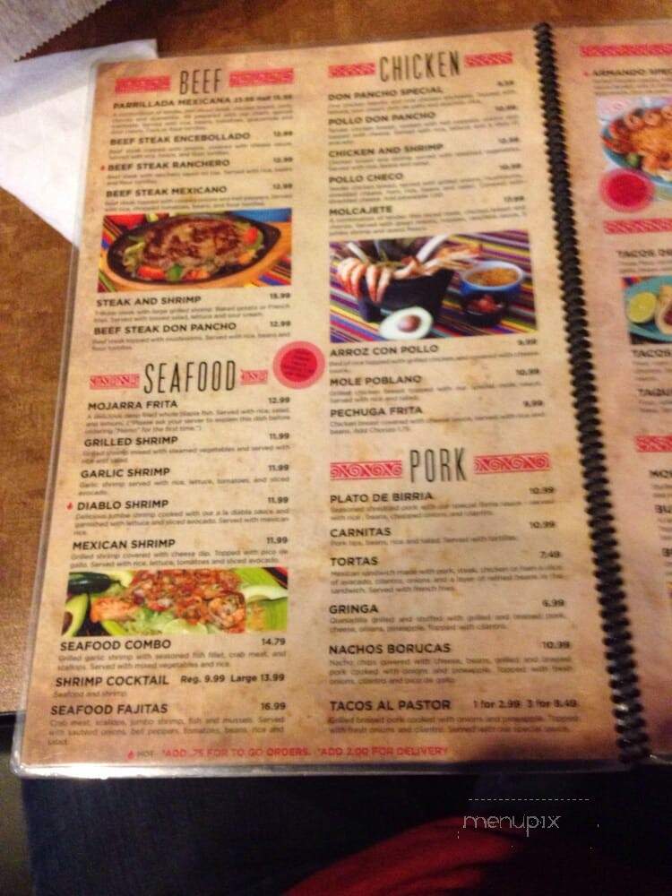 Don Pancho Mexican Restaurant - Mount Juliet, TN menu_pic