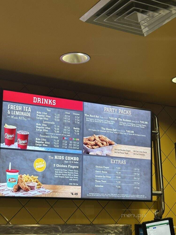 Raising Cane's Chicken Fingers - Las Vegas, NV menu_pic
