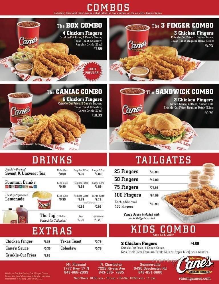 Raising Cane's Chicken Fingers - Houston, TX menu_pic