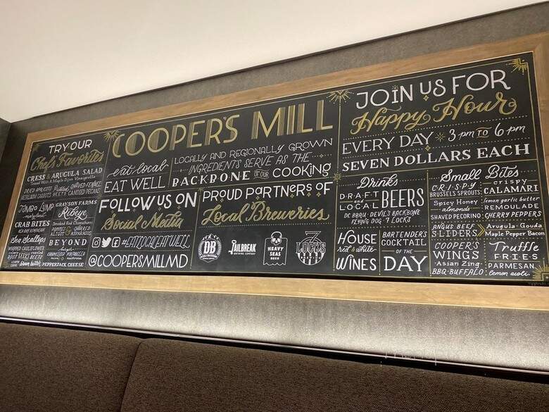 Coopers Mill at Bethesda Marriott - Bethesda, MD menu_pic