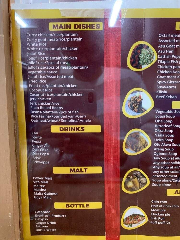 Saviour's African Food Restaurant and Catering - Baltimore, MD menu_pic