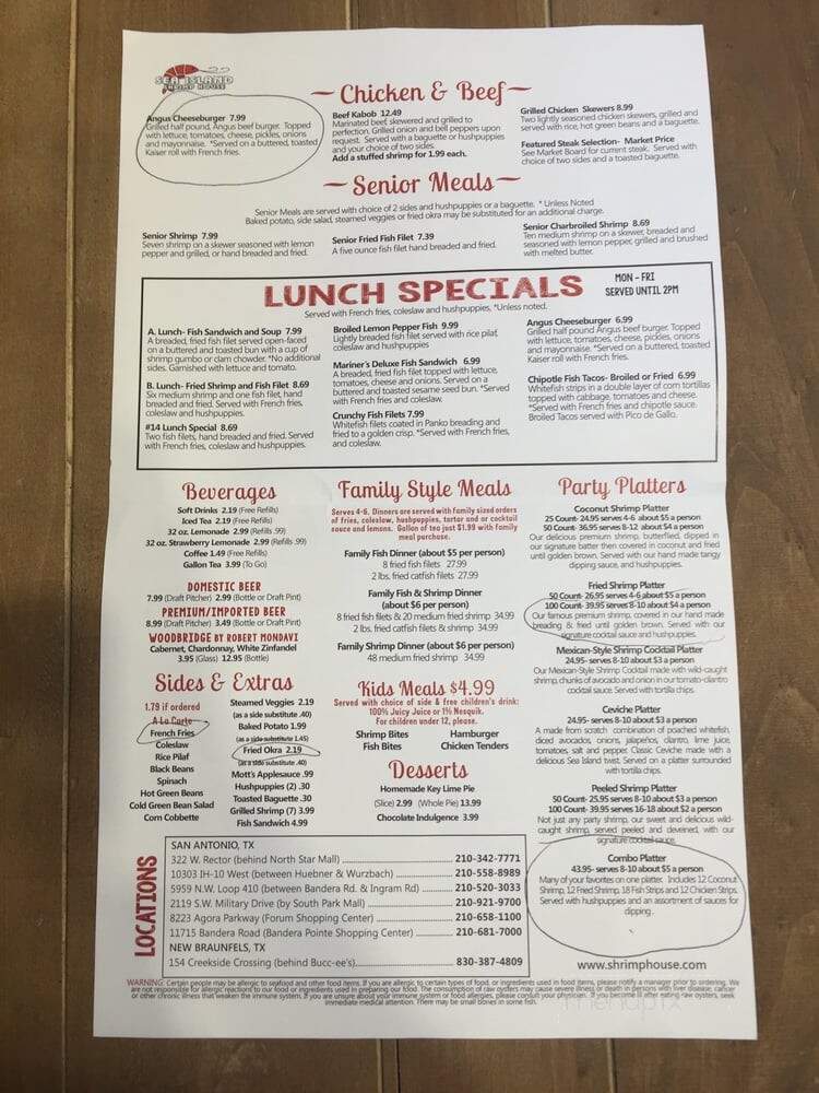 Sea Island Shrimp House - New Braunfels at Creekside - New Braunfels, TX menu_pic
