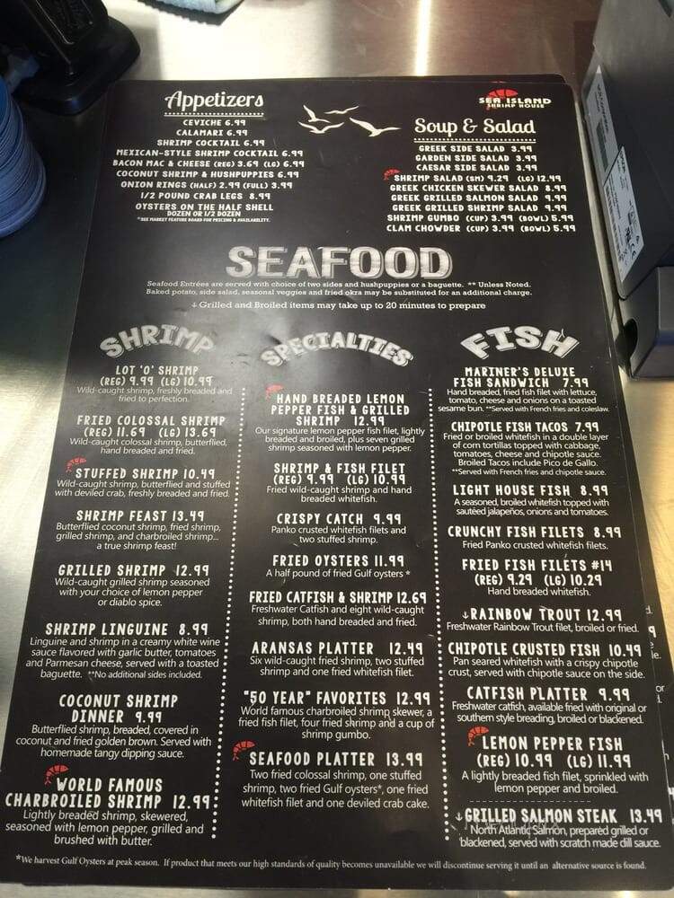 Sea Island Shrimp House - New Braunfels at Creekside - New Braunfels, TX menu_pic