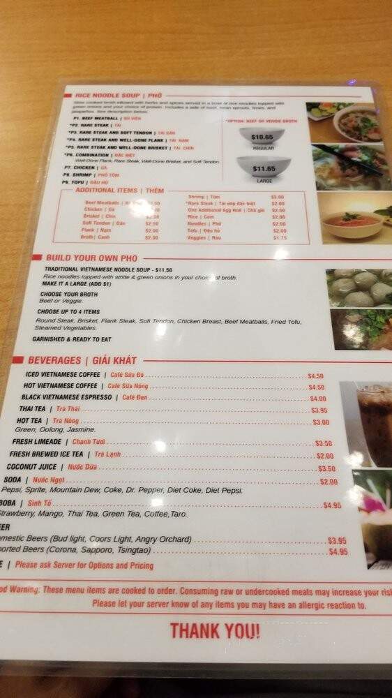 Pho 16th Vietnamese Grill - Denver, CO menu_pic