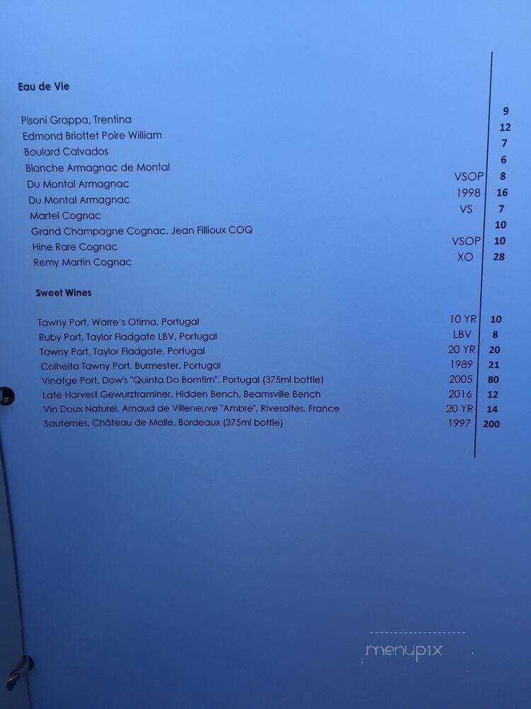 Sur-lie - French Restaurant Ottawa - Ottawa, ON menu_pic