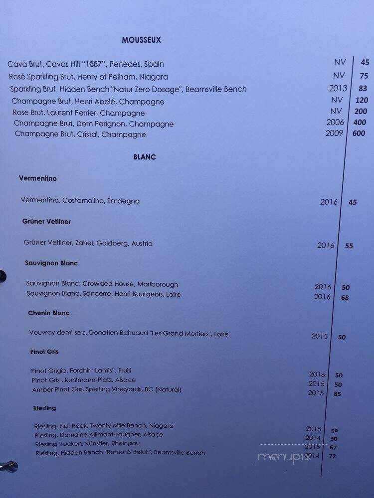 Sur-lie - French Restaurant Ottawa - Ottawa, ON menu_pic