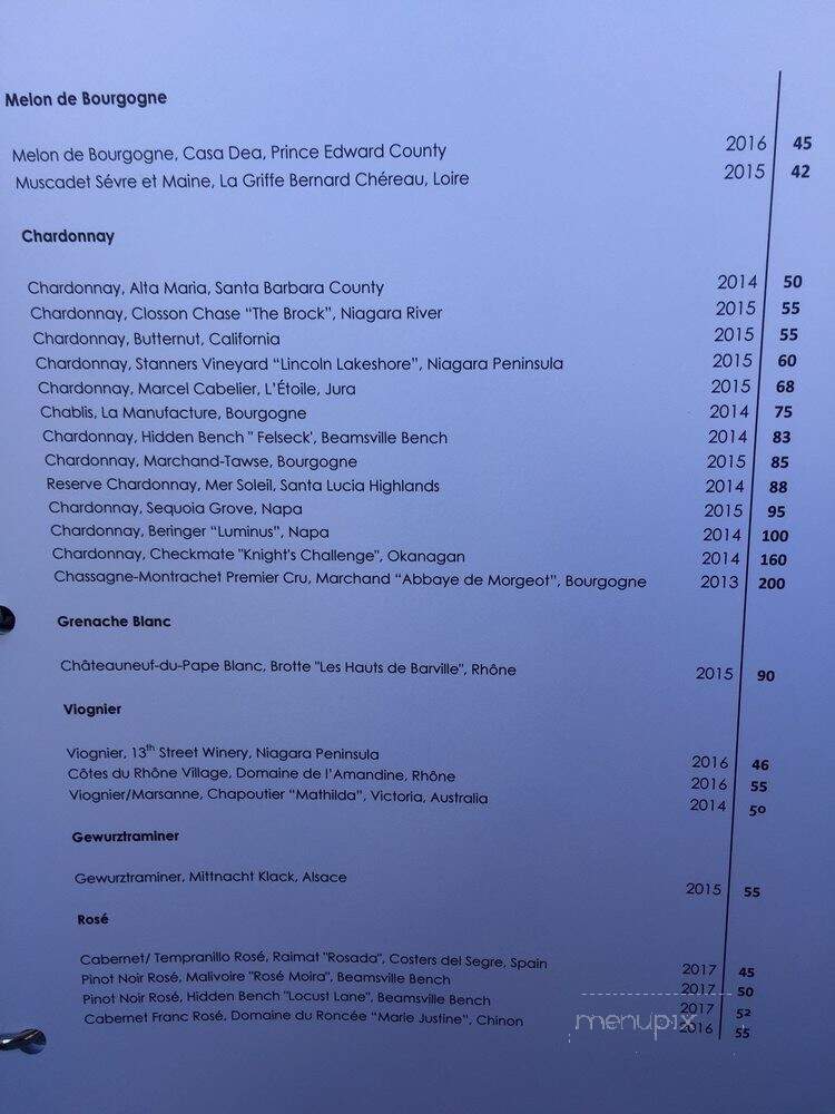 Sur-lie - French Restaurant Ottawa - Ottawa, ON menu_pic