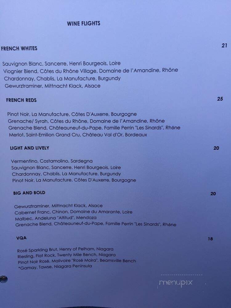 Sur-lie - French Restaurant Ottawa - Ottawa, ON menu_pic