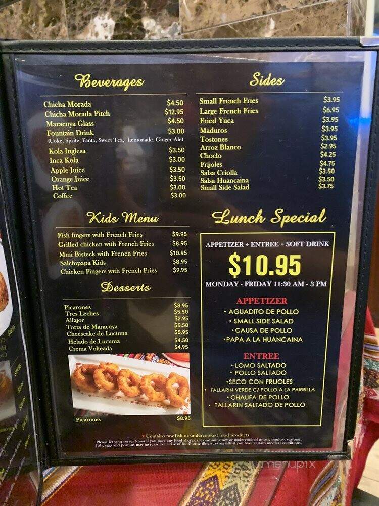 Memories Of Peru Pollos A La Brasa - Orlando, FL menu_pic
