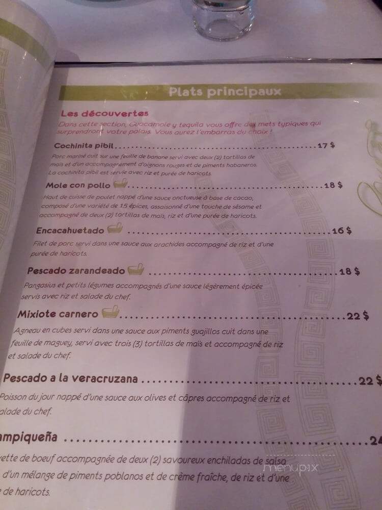 Guacamole Y Tequila - Magog, QC menu_pic
