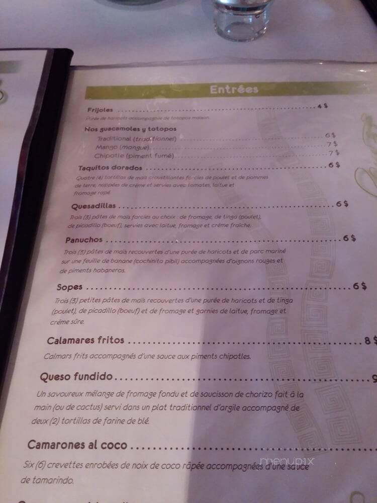 Guacamole Y Tequila - Magog, QC menu_pic