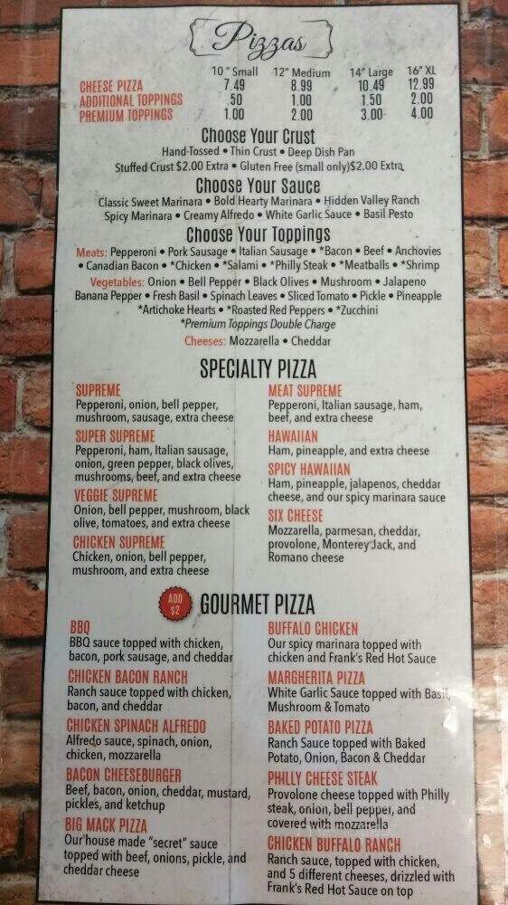 Brick City Slice House - Arkadelphia, AR menu_pic