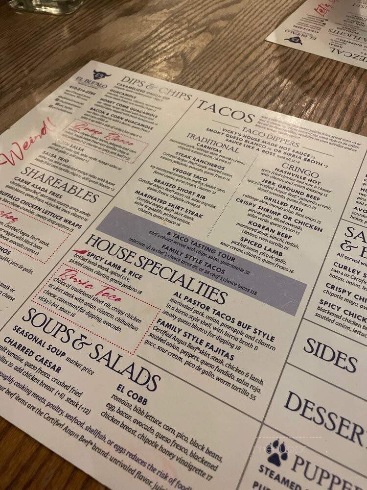El Bufalo - Baltimore, MD menu_pic