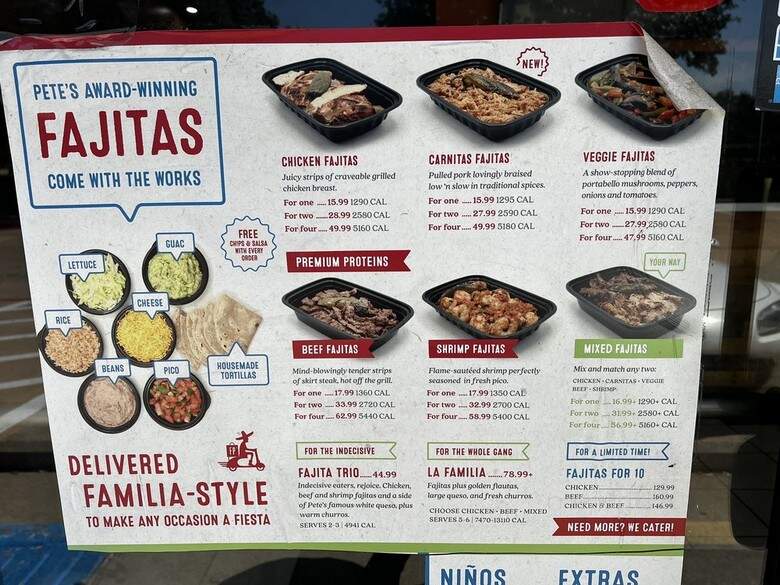 Fajita Pete's - Carrollton, TX menu_pic