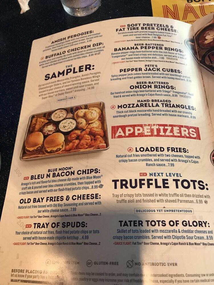 Arooga's - Allentown, PA menu_pic