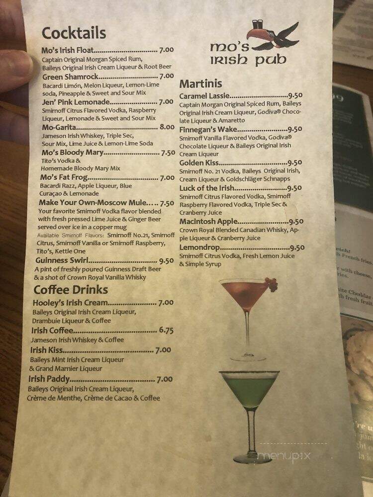 Mo's Irish Pub - College Station, TX menu_pic