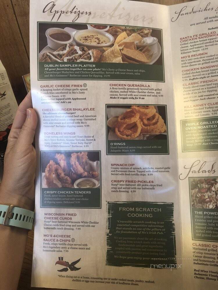 Mo's Irish Pub - College Station, TX menu_pic