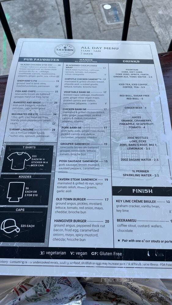 Old Town Tavern & Beer Garden - Key West, FL menu_pic