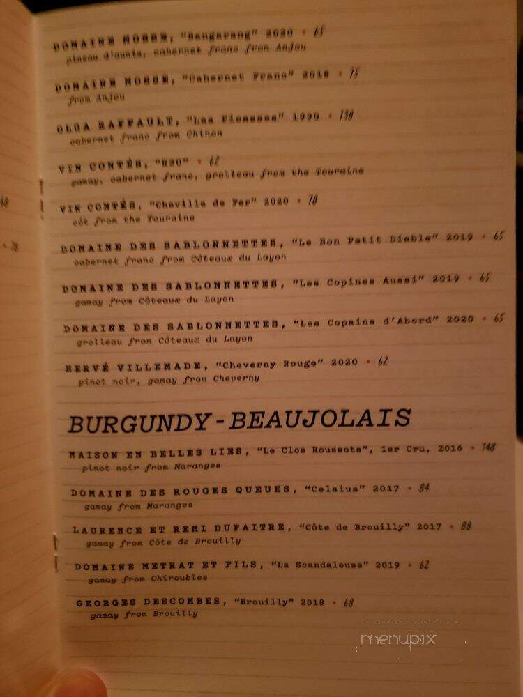 Le Caveau - Philadelphia, PA menu_pic