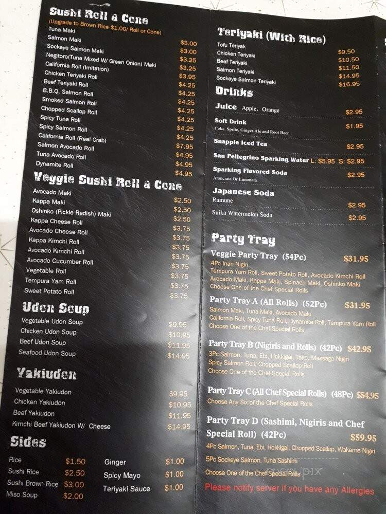 Sushi Kaido - Vancouver, BC menu_pic