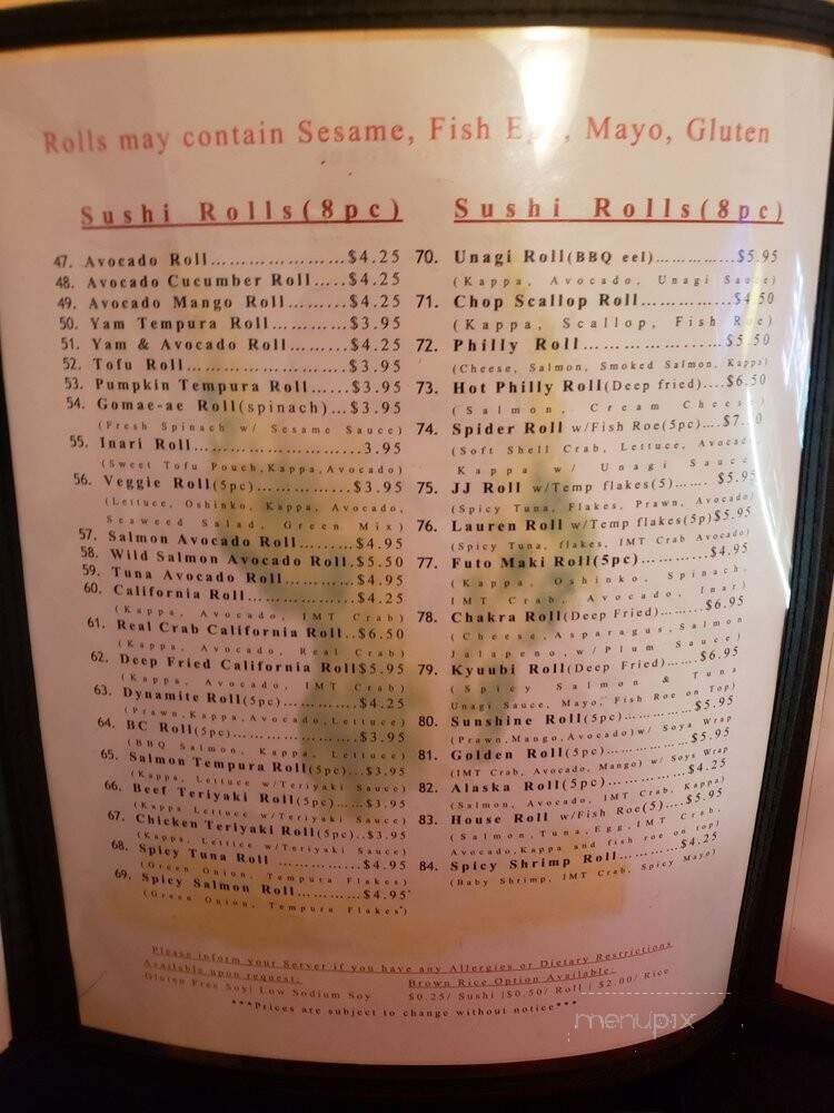 Sushi Ninja - Vancouver, BC menu_pic