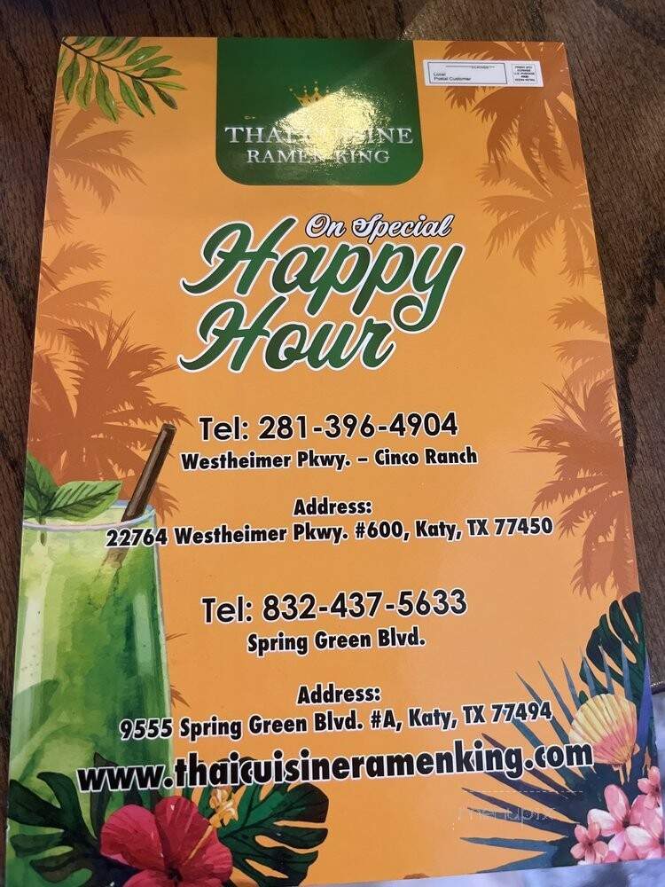 Thai Cuisine & Ramen King - Katy, TX