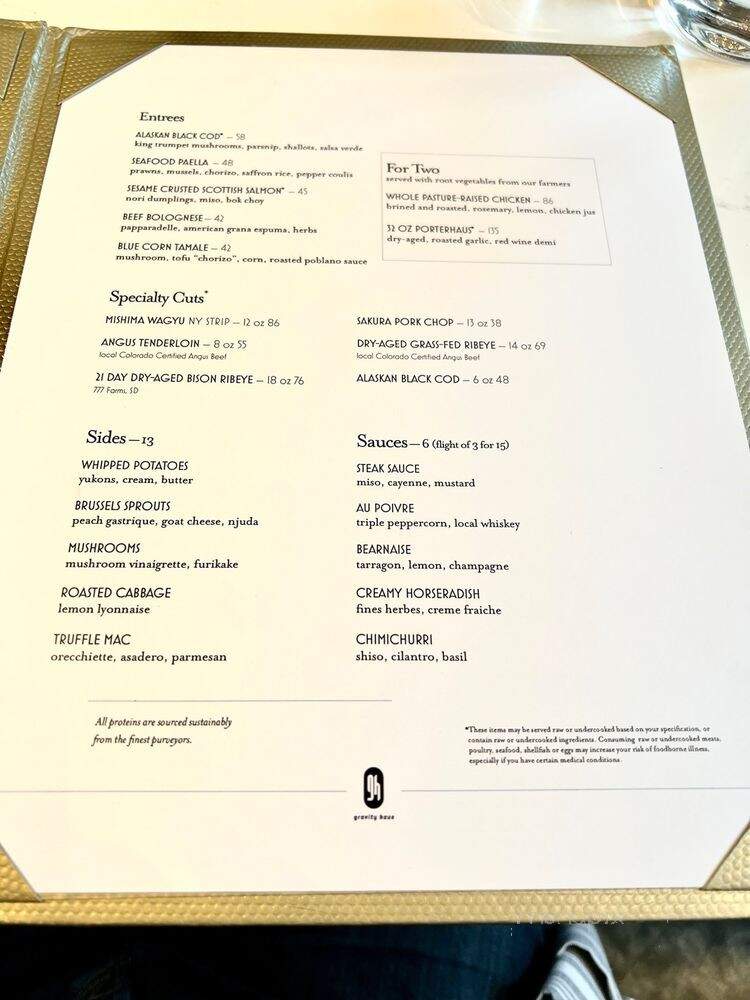 Slope Room - Vail, CO menu_pic